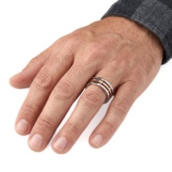 Ringringe Ringe Mann Stahlfarbe Kaffeedesign Mechanisch 2