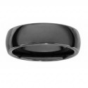 Alliance Woman Man Ceramic Black - Anello a mezza anello da 6 mm ultra-luminoso