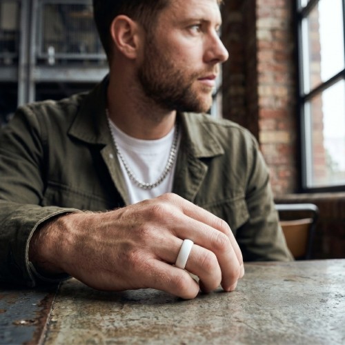 Anillo de cerámica de cerámica de la alianza 6mm - Anillo curvo
