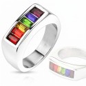 Ring Alliance Frau Edelstahl - Nach LGBT Rainbow lesbisch