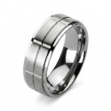 Anillo de compromiso Cepillado Titanio Hombre - Anillo en relieve para grabador