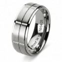 Anillo de compromiso de hombre de titanio comprometido - Anillo en relieve personalizado