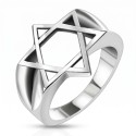 Stainless Steel Men's Knight Ring - David Openwork Star