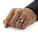 Anello in acciaio inox in acciaio inox con stella di David OpenWork