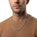 Collar de cadena de grano de café de los hombres 6 mm de acero inoxidable - temperemerable