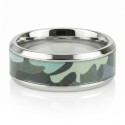 Mann Ring Edelstahl | 8mm militärischer Tarnring