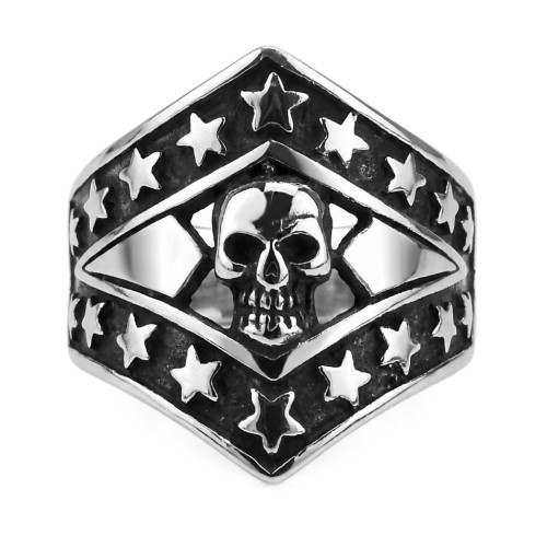 Man Ring Stainless Steel | Starry head knight biker