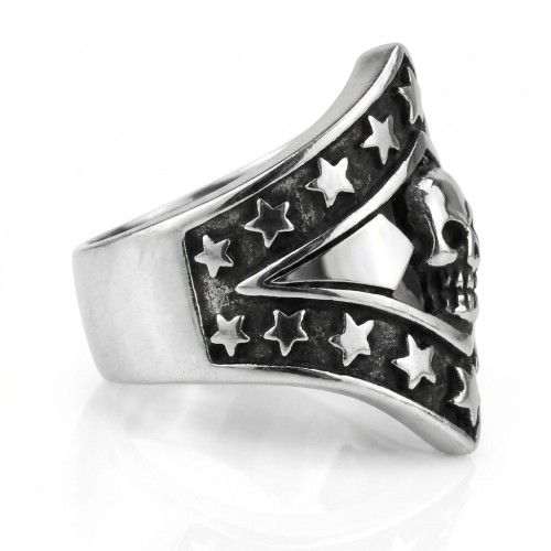 Anello uomo acciaio inox | Cavaliere di testa stellata