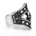 Anello uomo acciaio inox | Cavaliere di testa stellata