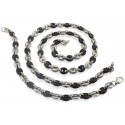Solid steel bracelet and chain set of black coffee grains 10mm 10mm