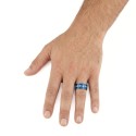 Anello uomo in acciaio inox blu | Segmenti di anello impostati per bruciare
