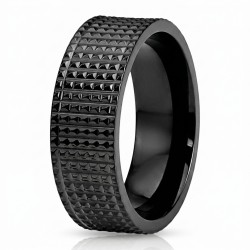 Black Stainless Steel Man Ring | Ring Pyramida Pintes 8mm