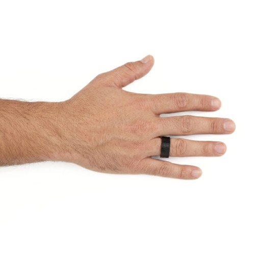 Black Stainless Steel Man Ring | Ring Pyramida Pintes 8mm