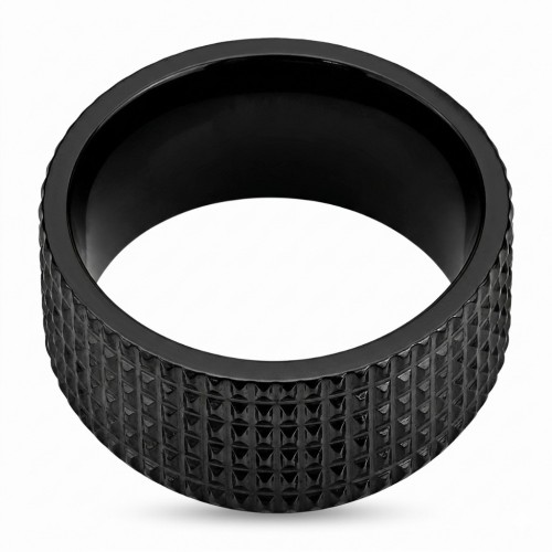 Black Stainless Steel Man Ring | Ring Pyramida Pintes 8mm