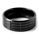 Schwarzer Titan-Mann-Ring | 8mm gestreifter Ring, um zu gravieren