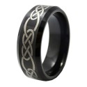Black Celtic Style Allianzring mit komfortablen glatten Innenraum