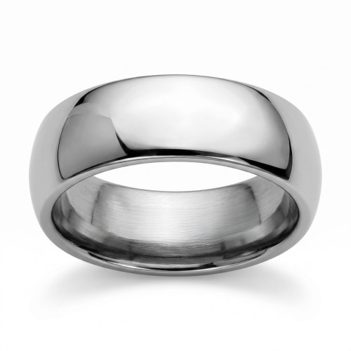 Alianza de bodas para hombres en efecto espejo de carburo pulido de tungsteno 8mm
