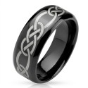 Herrenring in schwarzem Edelstahl mit keltischem Tribal Tribal Braid-Muster