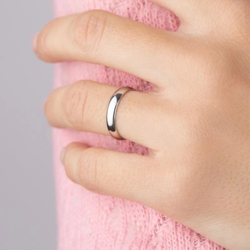 Classic Wedding Alliance Ring Woman Stainless Steel Mirror Effect in Width 4mm