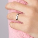 Bague alliance de mariage classique femme en acier inoxydable effet miroir en largeur 4mm
