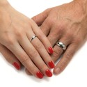 Mixed Wedding Ring Man Woman in Tungsten Width 4mm and 8mm
