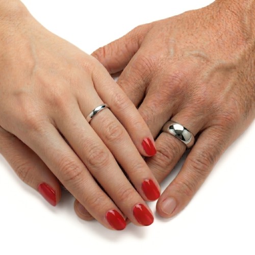Mixed Tungsten Width Width Ring in 4mm Width by a Woman and 8mm by A Man