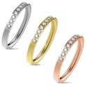 Anillo de la alianza de bodas para mujeres de acero inoxidable en oro plata y oro rosado