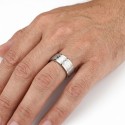 Mixed stainless steel ring with tribal frieze in relief available in 6mm and 8mm