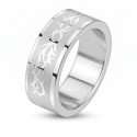 Man Mixed Mixed Stainless Steel 316L Ring With Tribal to Engraver
