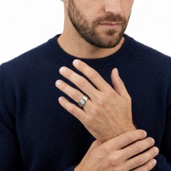 Man Mixed Mixed Stainless Steel 316L Ring With Tribal to Engraver 2