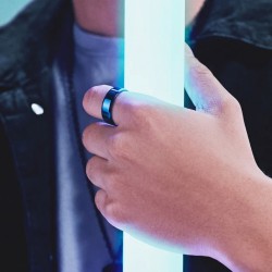 Anello originale dell'anello di alleanza per uomini e donna in acciaio inox blu elettrico 2
