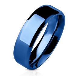 Anello originale dell'anello di alleanza per uomini e donna in acciaio inox blu elettrico