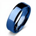 Anillo azul mezclado con interior pulido Ideal para grabado personalizado