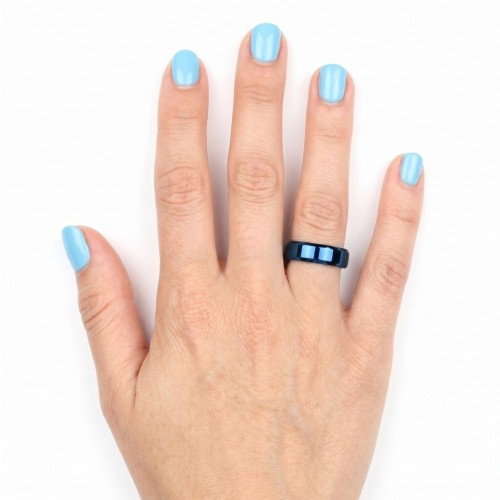 Ring-Paar-Frau-Ring für blaue Farben-Stahl-Paar