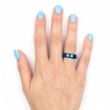 Ring-Paar-Frau-Ring für blaue Farben-Stahl-Paar