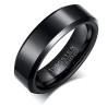 Alliance de mariage pour homme en carbure de tungstène noir avec bords biseautés 6mm