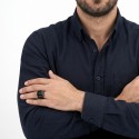 Bague originale motif cannabis avec intérieur lisse pour un confort optimal