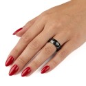 Anello da sposa stile moderno unisex in ceramica nera e soluzioni anallergiche