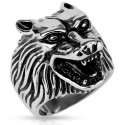Edelstahl Mann Ring mit geschnitzten Holted Kopfteil 3D