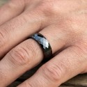 Three-faceted Black Ceramic Ceramic Alliance ring with 6mm width