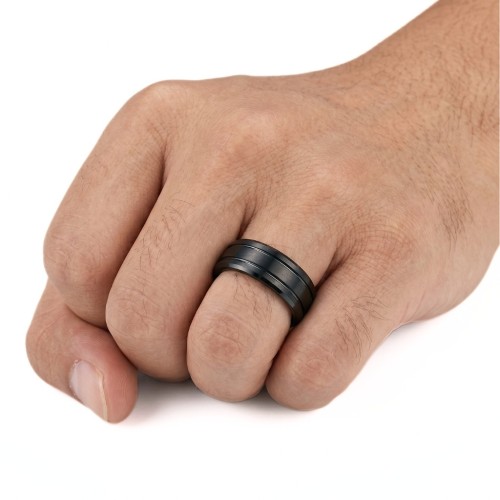 Anillo de bodas para hombres en tungsteno raro extremadamente robusto y resistente al agua