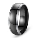 Anello di fidanzamento mista a due letti con titanio con laccato nero labband