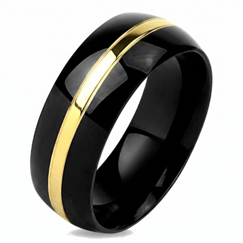 Mixed Men's Alliance Titanium Black And Gold Titanium