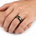 Anello da sposa a due colori e massiccio impegno in titanio resistente all'acqua e ai prodotti giornalieri