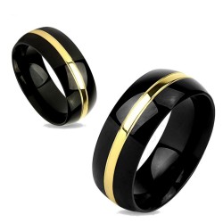 Duo di alleanze con design ultra moderno e minimalista che combina l'eleganza del nero e dell'oro