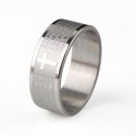 Stainless steel ring with prayer our Spanish Father and Cross