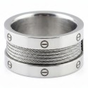 Bague Homme Femme Acier | Anneau Câble Torsadé & Vis à Graver