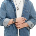 Bague homme acier toute noire avec striures losanges