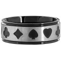 Details Edelstahl Mann Ring mit Pokerspielkartenmuster