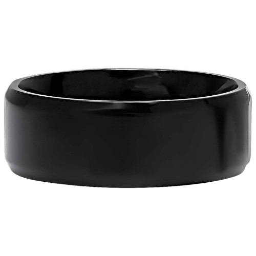 Dettagli Anello in acciaio inox nero per uomo Larghezza 8mm